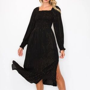 Melloday Black and Good Smock Dress NWT